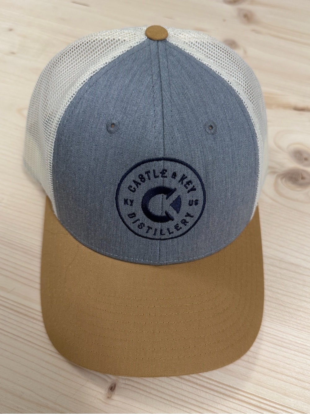 Castle & Key Distillery Two-Tone Trucker Hat - Gray & Tan